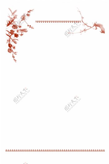 水墨花鸟复古春节新年边框背景