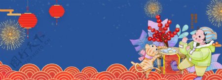 新年春节传统习俗中国风海报背景