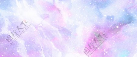 唯美梦幻紫色星空水彩浪漫背景