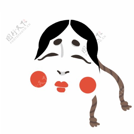 日本面具装饰插画