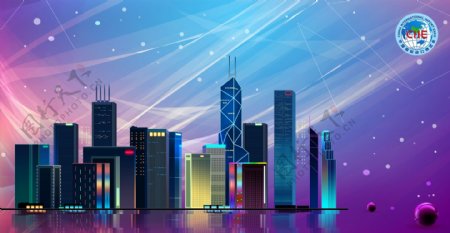 上海进口博览会光效球体海报