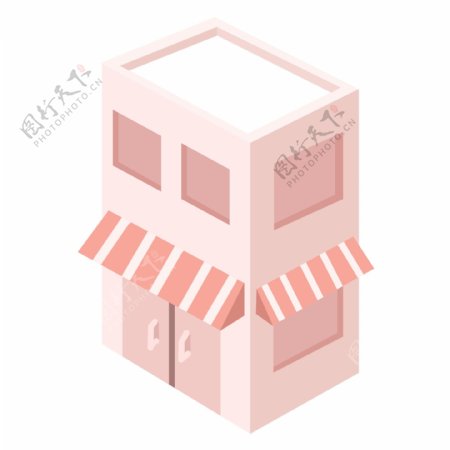 唯美粉色2.5D立体房子