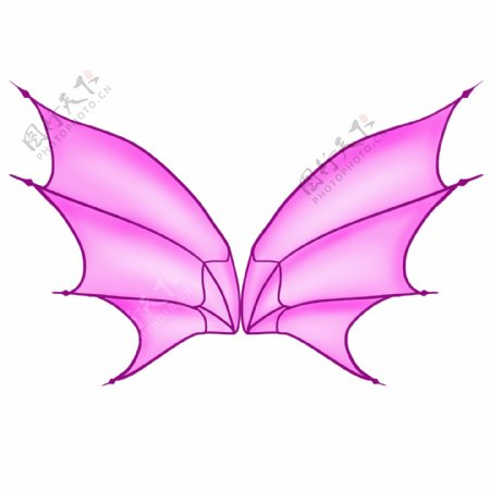 紫色蝙蝠翅膀插画