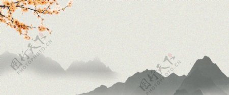 水墨画中国风传统海报banner背景