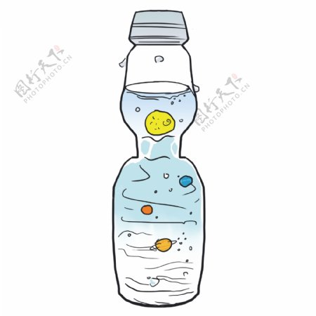 卡通手绘小清新水瓶