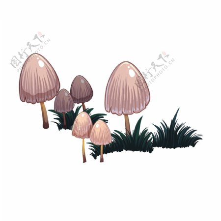 卡通蘑菇丛矢量素材