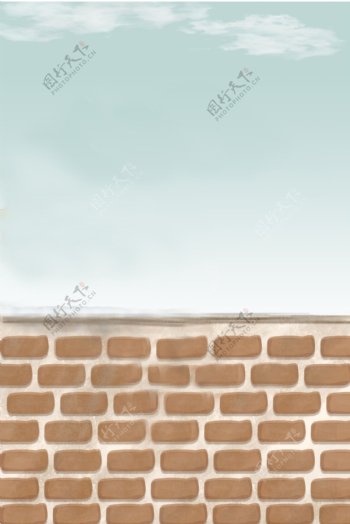 手绘墙砖海报背景