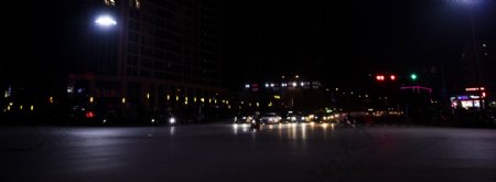 城市夜景十字路口摄影图