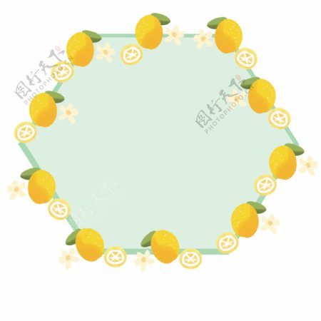 黄色的柠檬边框插画