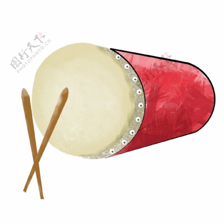 红色的小鼓装饰插画