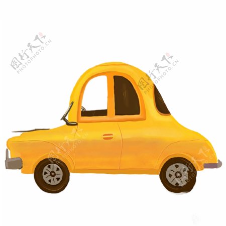 黄色小车卡通png素材