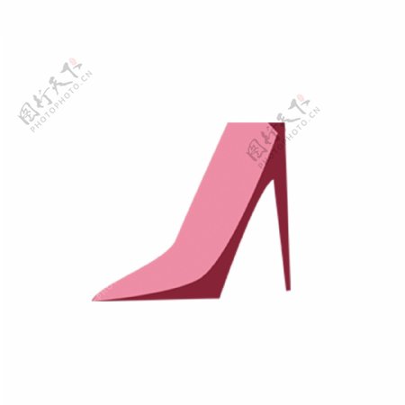 红粉色高跟鞋卡通png素材