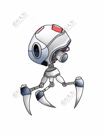 金属质感的机器人插画PNG图片