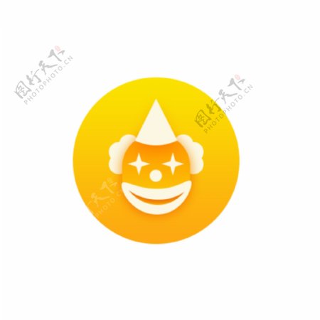 橙色小丑图标logo设计