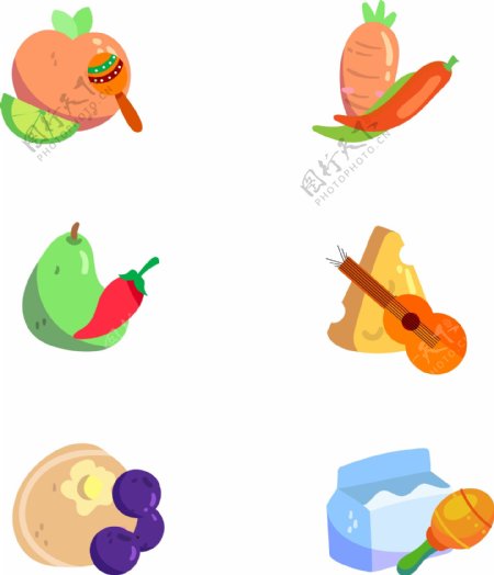 水果蔬菜简约装饰图案