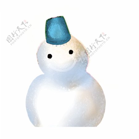 白色卡通冬季雪人png元素