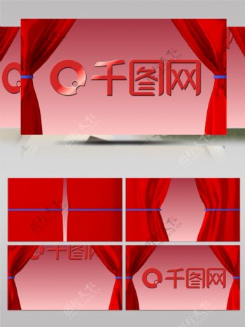 红色帷幕动态logo展示