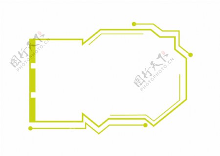 卡通绿色边框元素