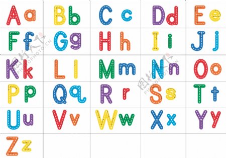 26字母儿童学习卡