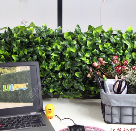 仿真植物装饰办公桌隔板