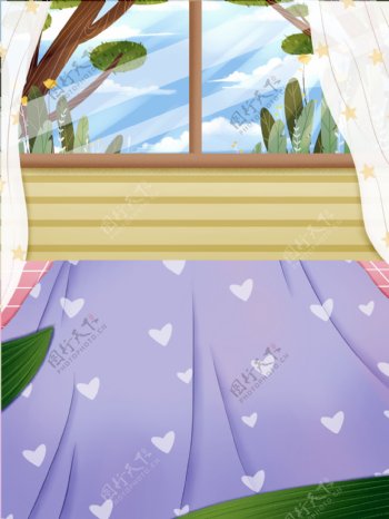 清新夏季卧室背景设计