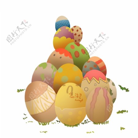 彩绘一堆彩蛋设计素材