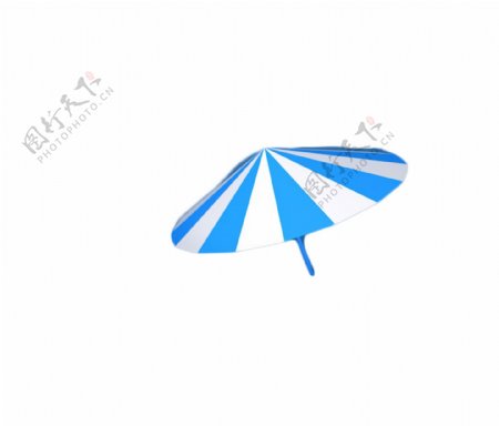 蓝条花纹的伞