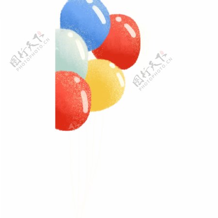 彩色圆弧气球元素
