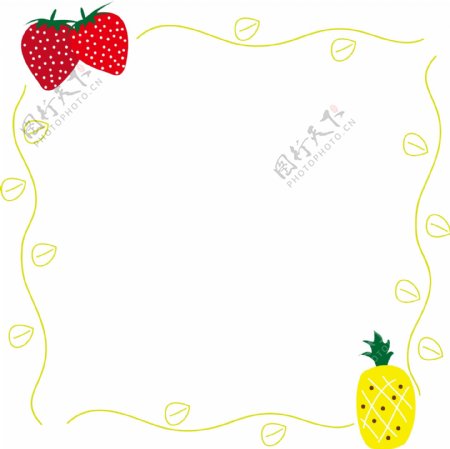 水果可爱边框插画