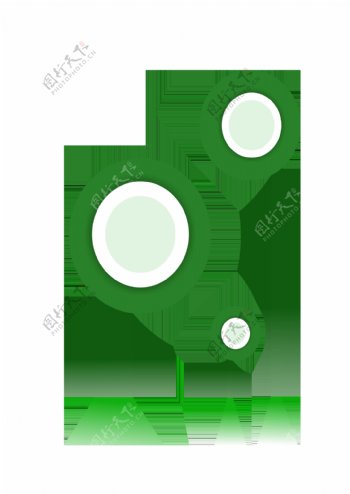 绿色路灯图表插画