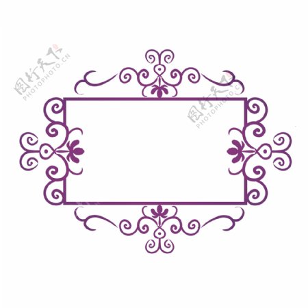 紫色欧式花纹插画