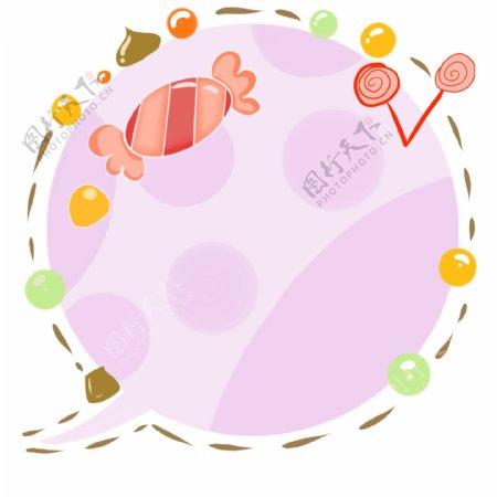 糖果气泡边框插画
