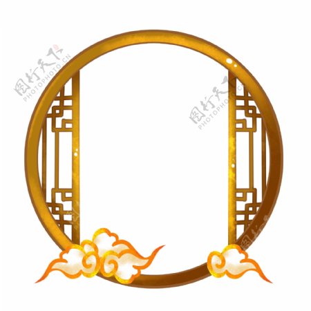 中国风传统祥云圆形古典边框