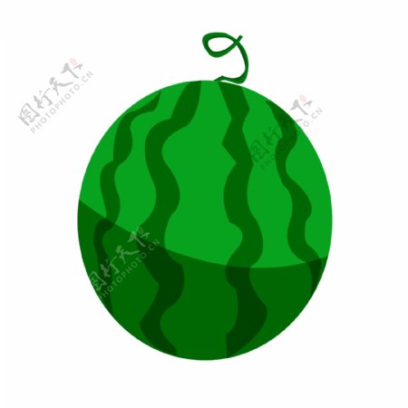 一个绿色可口西瓜