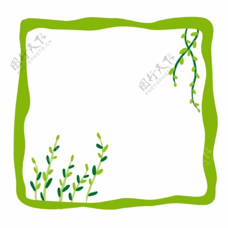 绿色的植物叶子边框
