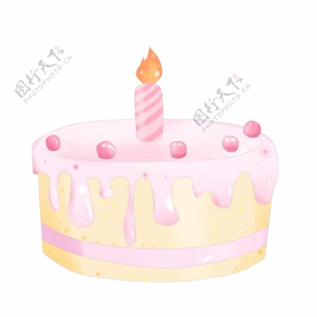粉色蜡烛蛋糕