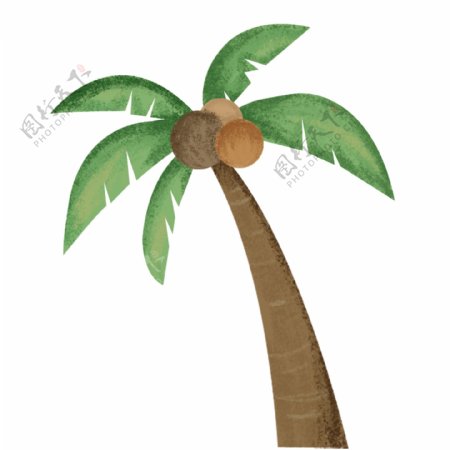 绿色卡通椰子树