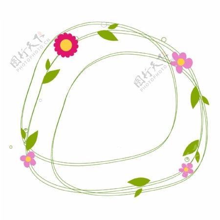 圆形缠绕花藤插图