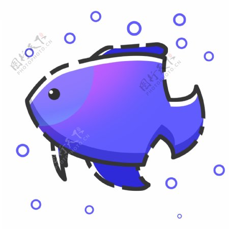 MBE风格紫色海洋小鱼