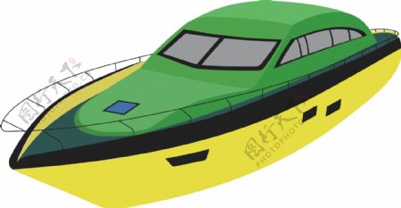 黄绿色轮船工具