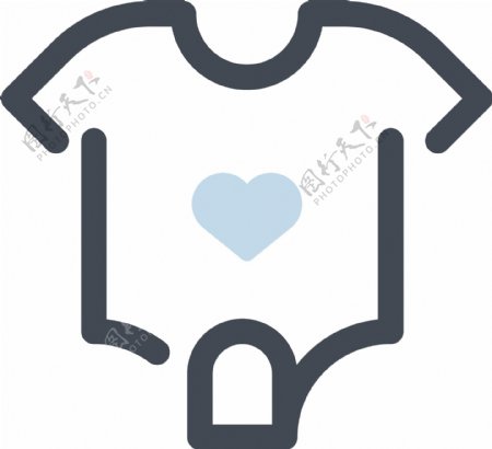 扁平可爱婴儿衣服图标
