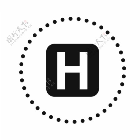 黑色字母H图标