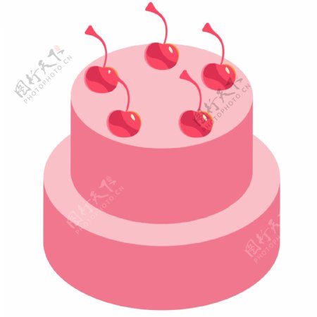 一个粉色的卡通蛋糕