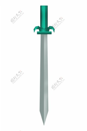绿色的锋利宝剑插画
