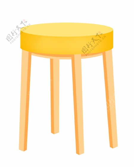 黄色的圆面椅子插画