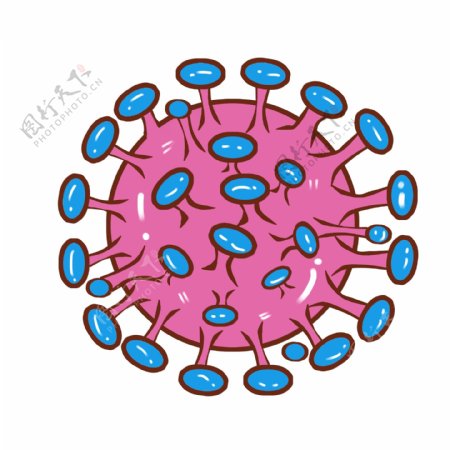 粉色圆球细菌插画