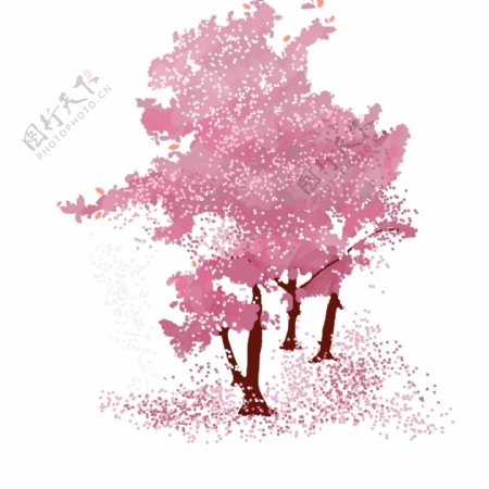 日本樱花装饰插画