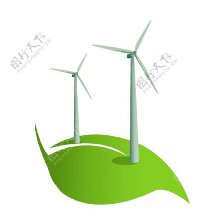 绿色环保风车插图