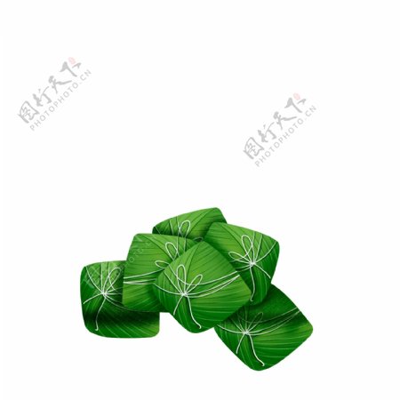 简约手绘绿色粽子透明素材