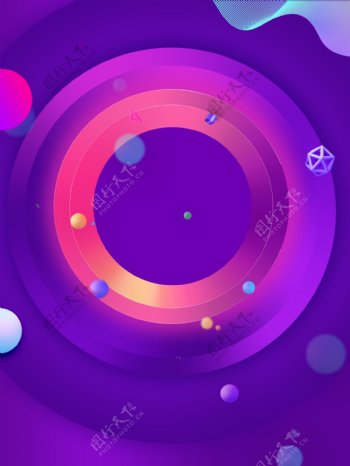 魅力紫色圆圈广告背景